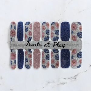 5 for $20 Nail Wraps- Floating Flowers (Glitter)